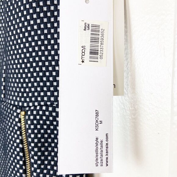 NWT Kensie Black & White Checkered Knit Zipper Skirt Dress Women's Size M - Picture 8 of 11